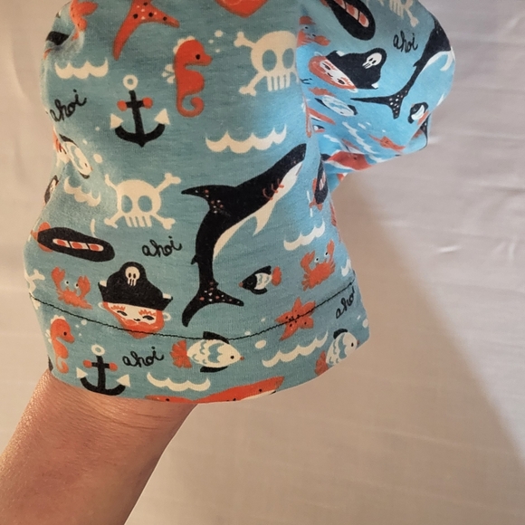 Cute Handmade baby hat WITH COOL PIRATE PATTERN FABRIC - Picture 8 of 8